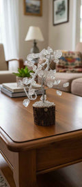 Crystal Quartz Gemstone Chip Tree On Wood Base | | Wiccan Center