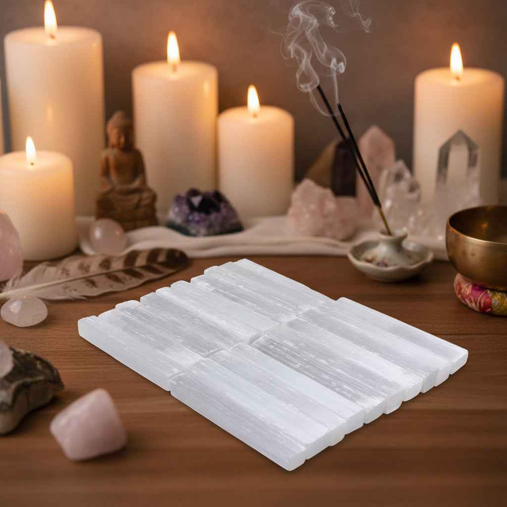4 Inch Selenite Crystal Wands for Healing, Reiki, and Metaphysical Energy Drawing | | Wiccan Center