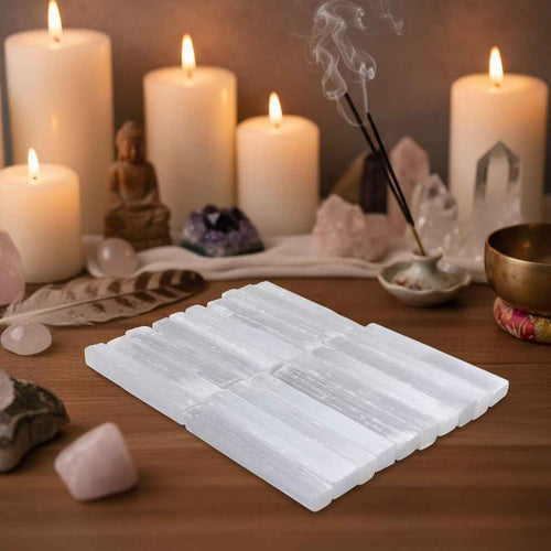 4 Inch Selenite Crystal Wands for Healing, Reiki, and Metaphysical Energy Drawing | | Wiccan Center