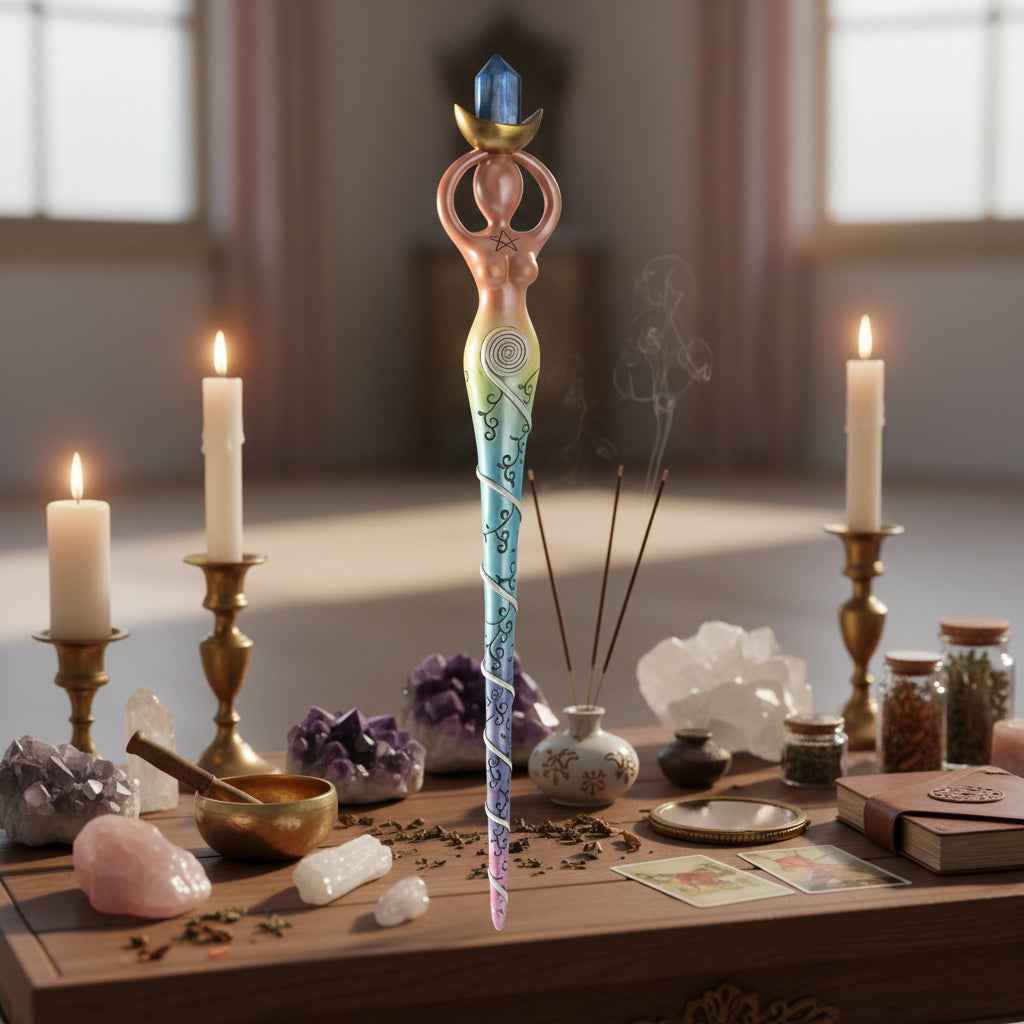 Spiral Goddess Mystical Wand for Enchantment and Transformation | | Wiccan Center