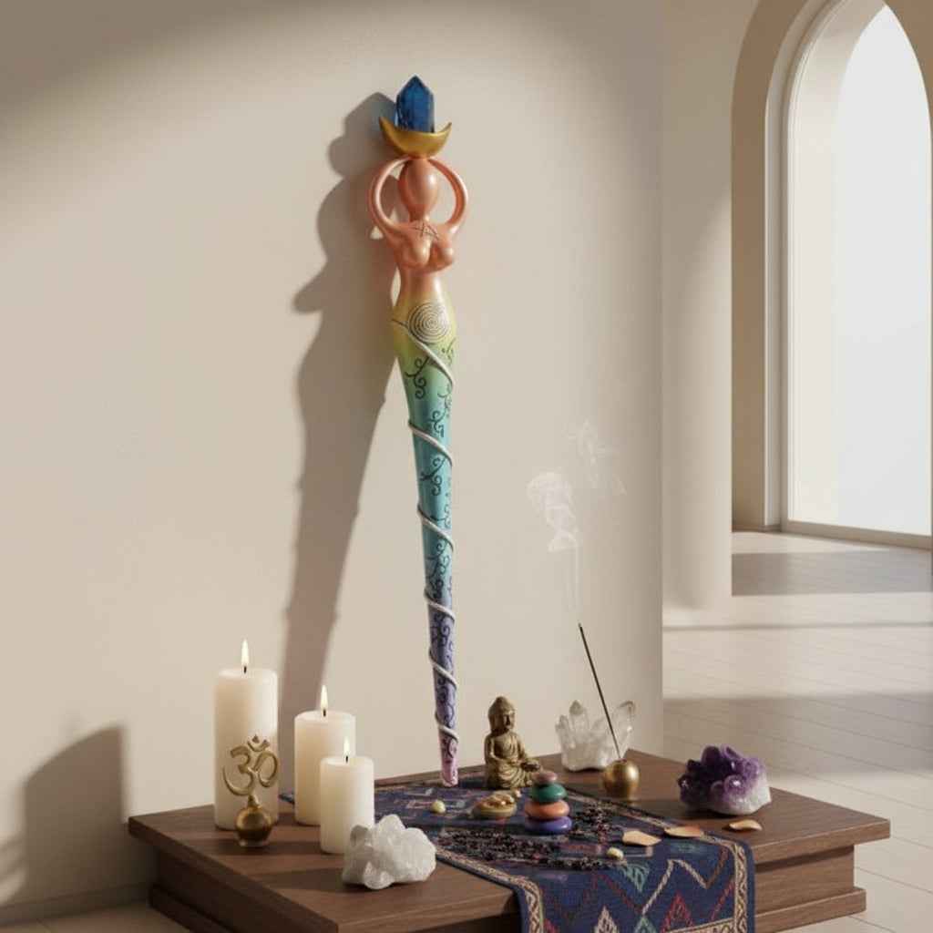 Spiral Goddess Mystical Wand for Enchantment and Transformation | | Wiccan Center