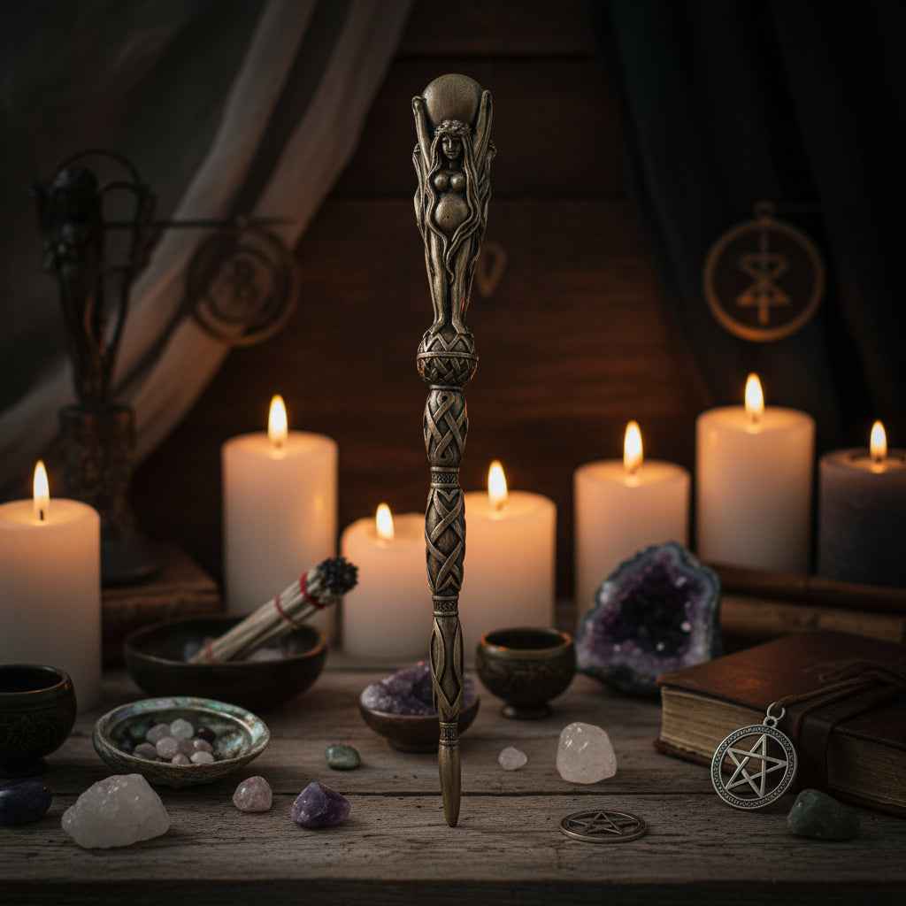 14 Inch Triple Goddess Wand for Spiritual Healing and Energy Balance | | Wiccan Center