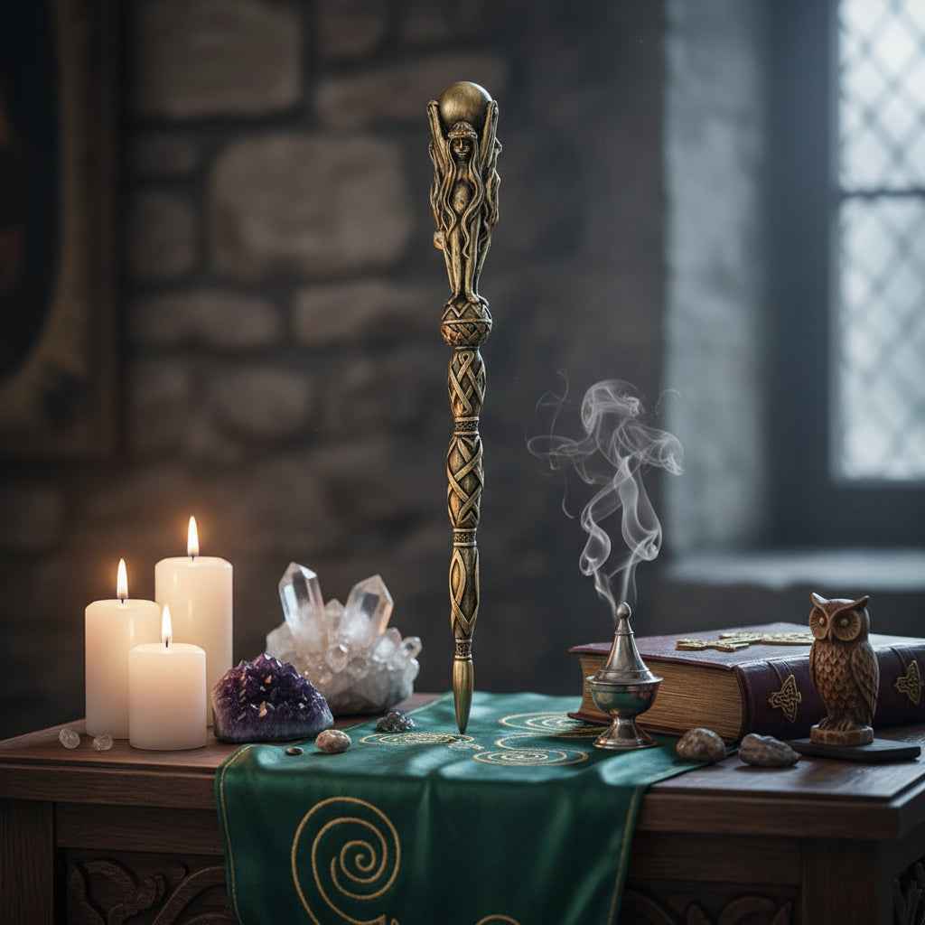 14 Inch Triple Goddess Wand for Spiritual Healing and Energy Balance | | Wiccan Center