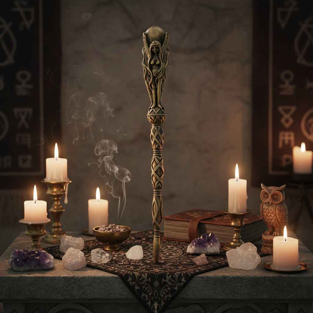 14 Inch Triple Goddess Wand for Spiritual Healing and Energy Balance | | Wiccan Center