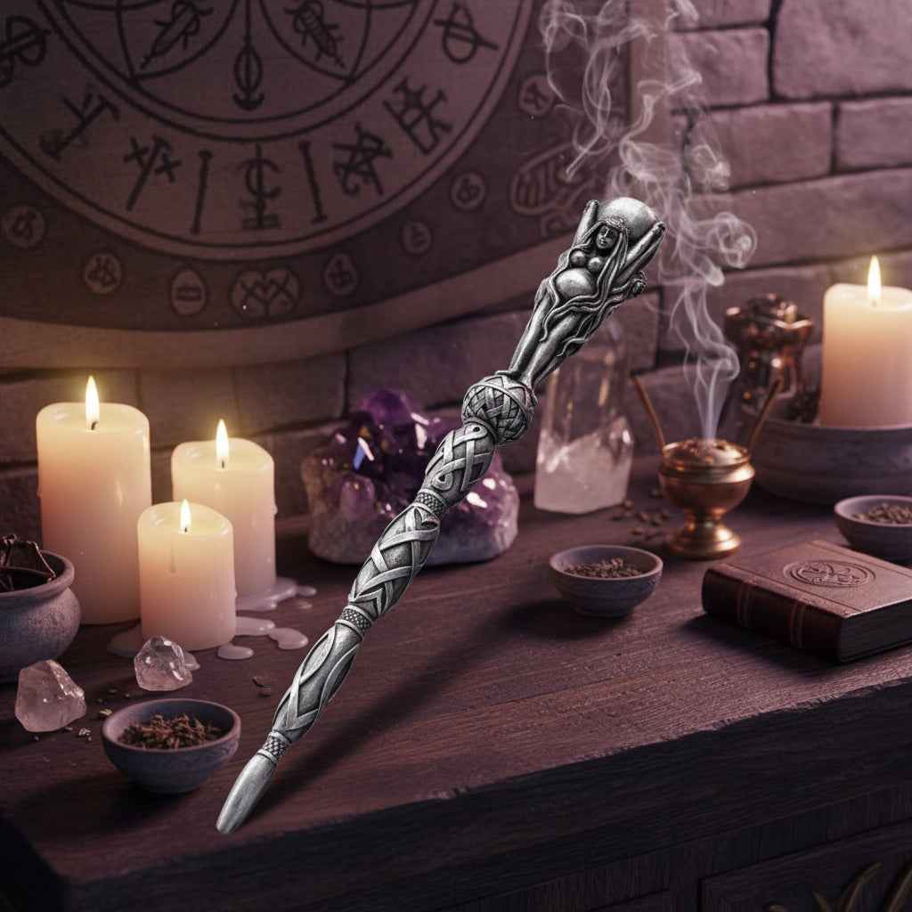 14 Inch Triple Goddess Wand for Spiritual Healing and Energy Balance | | Wiccan Center