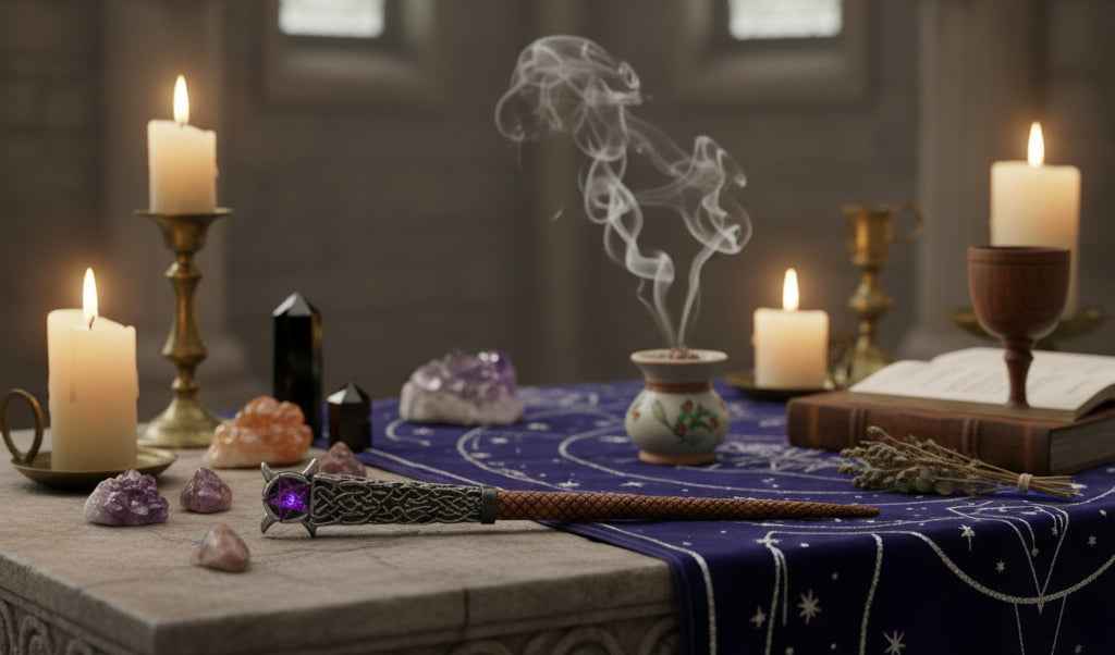 14 Inch Mystical Wand with Triple Moon Design | | Wiccan Center