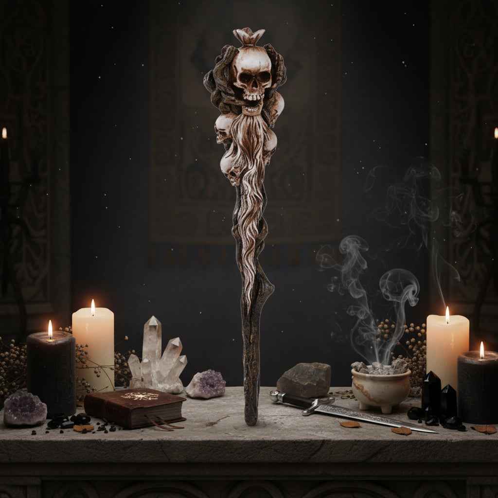 Skull Magic Wand - Enchant Your World with Mystical Power | | Wiccan Center