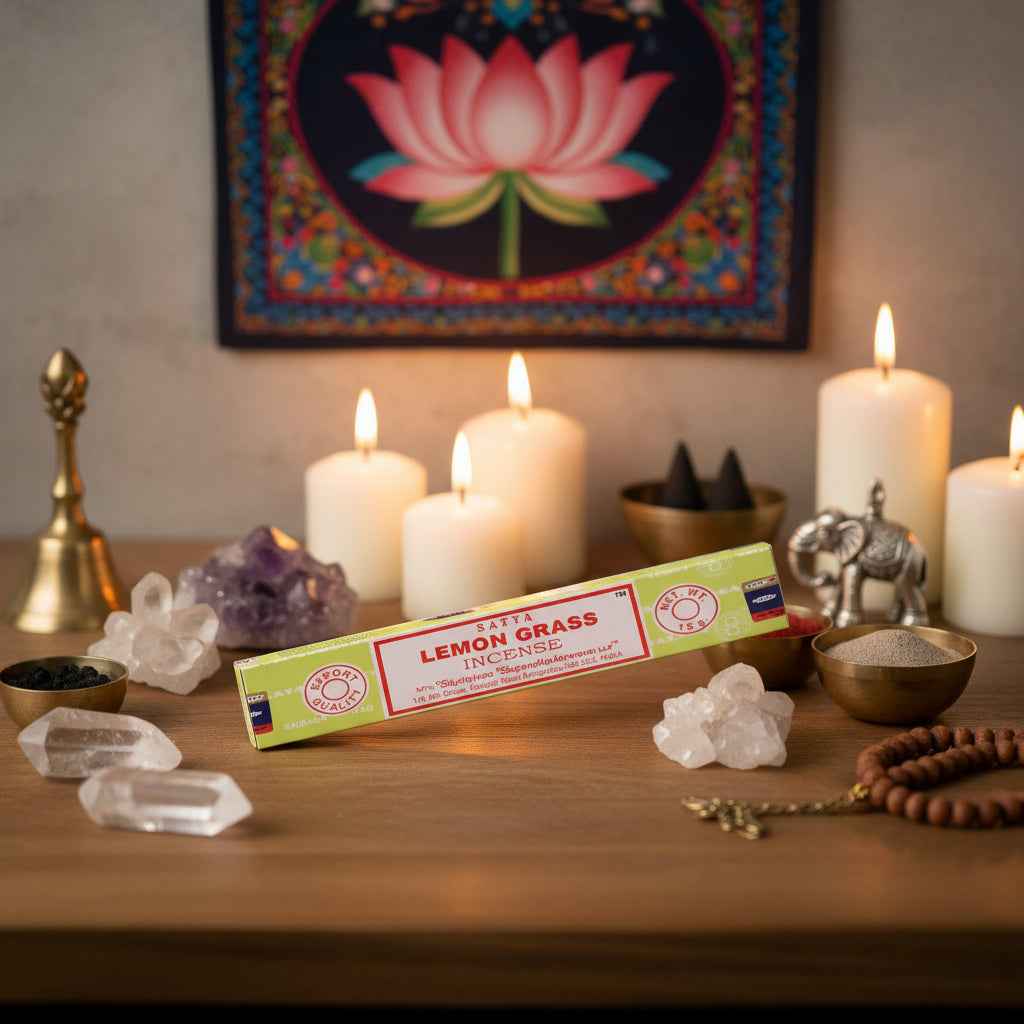 Satya Lemon Grass Nag Champa Incense Sticks for Fresh and Invigorating Fragrance | | Wiccan Center