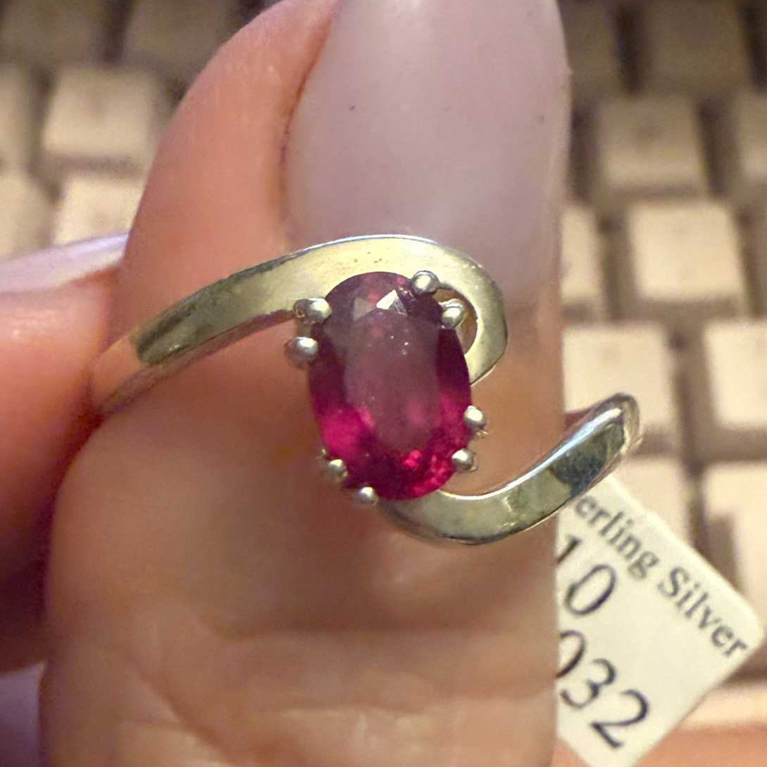Ruby Spiral Sterling Silver Ring | Rings | Wiccan Center