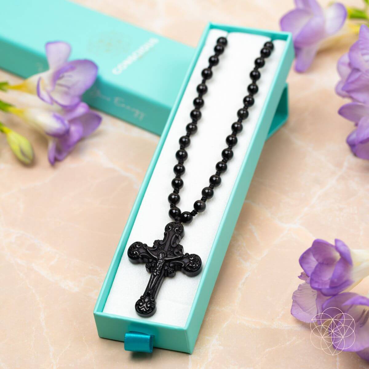 Sacred Armor: Black Obsidian Cross of Faith & Protection | Pendant Necklaces | Wiccan Center