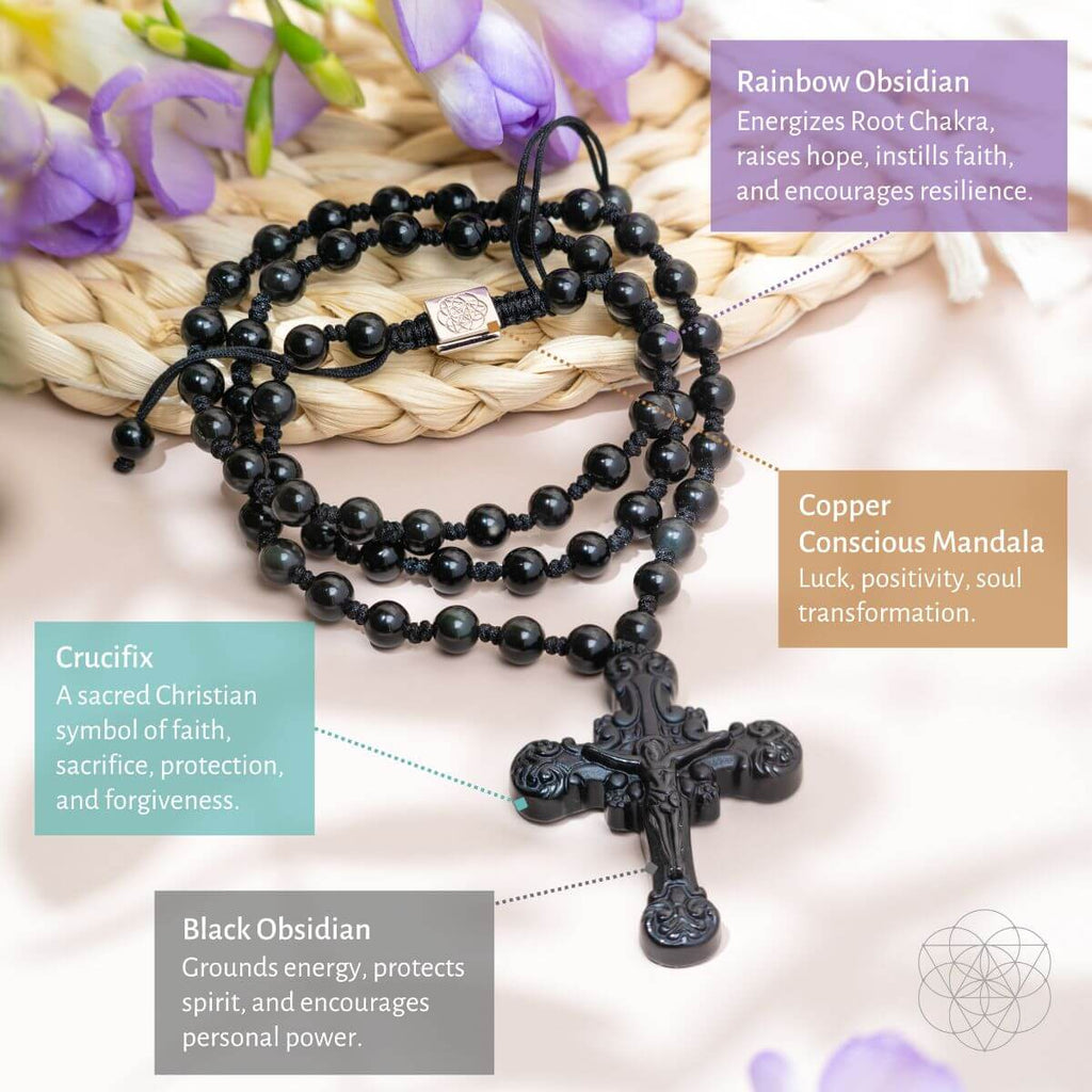 Sacred Armor: Black Obsidian Cross of Faith & Protection | Pendant Necklaces | Wiccan Center