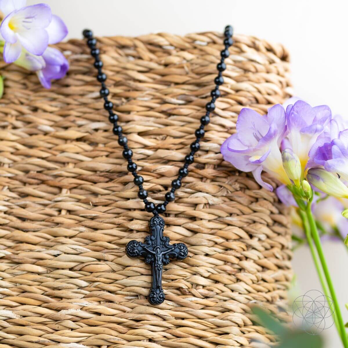 Sacred Armor: Black Obsidian Cross of Faith & Protection | Pendant Necklaces | Wiccan Center