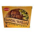 HEM Sandal-Vanilla Incense Cones | Incense | Wiccan Center
