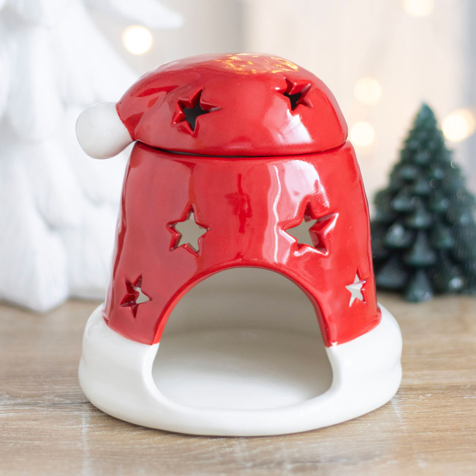 Red Christmas Santa Hat Oil Burner | Wax Melt Warmer | Wiccan Center