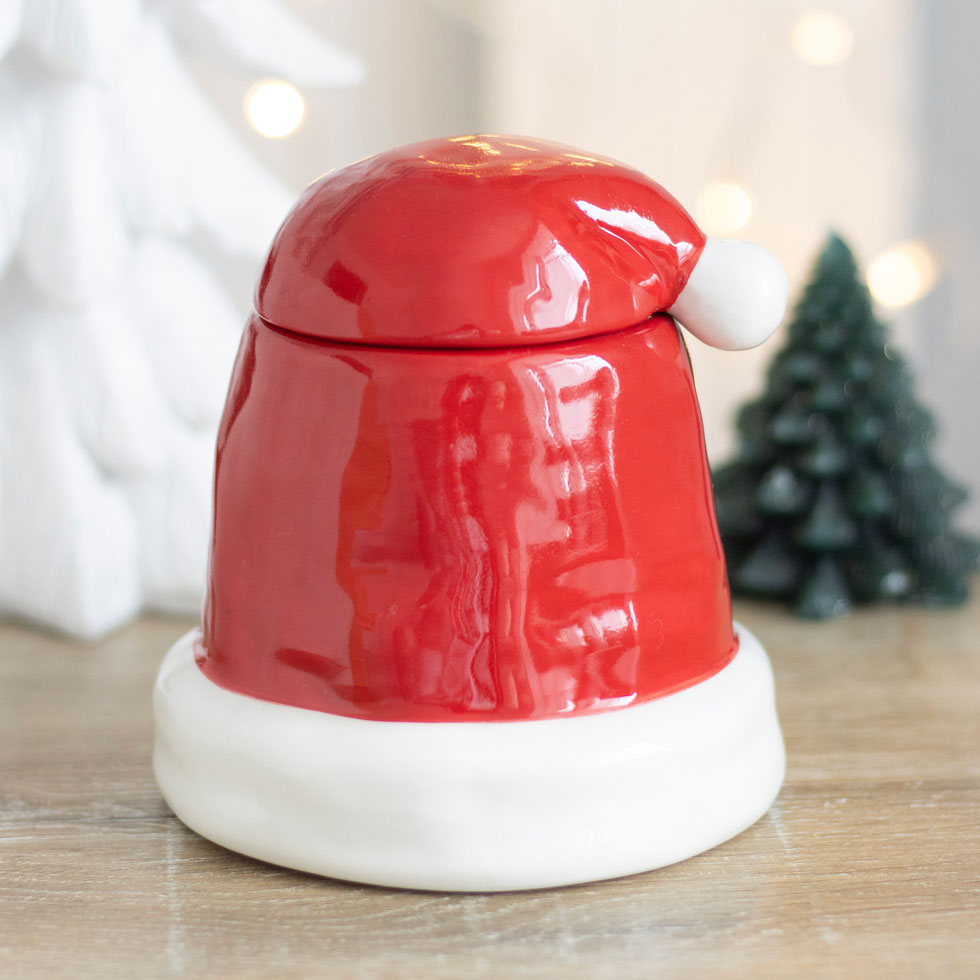 Red Christmas Santa Hat Oil Burner | Wax Melt Warmer | Wiccan Center