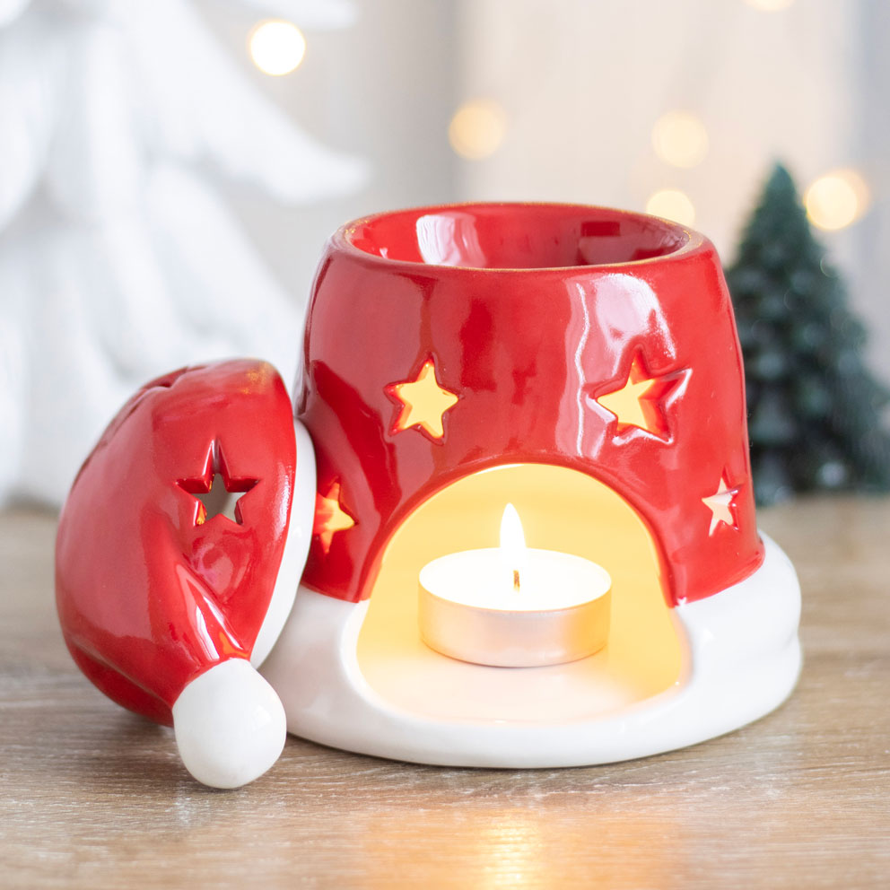 Red Christmas Santa Hat Oil Burner | Wax Melt Warmer | Wiccan Center