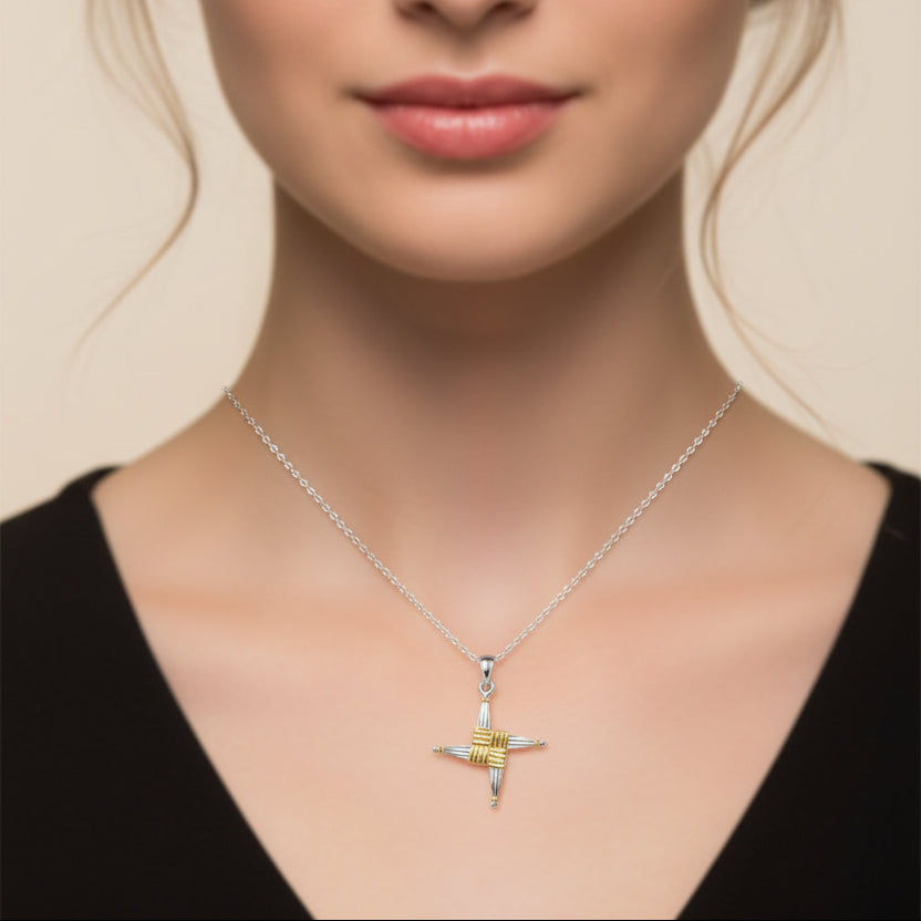 Irish Saint Brigid Cross Necklace - Handmade in Ireland | Pendant | Wiccan Center