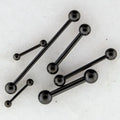 18G-10G Externally Threaded Steel Black PVD Straight Barbell with Ball | Body Jewelry | Wiccan Center