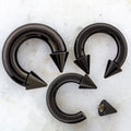 2G-8G Black Internally Threaded Horseshoes w/ Cones | Body Jewelry | Wiccan Center