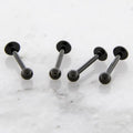 14G and 16G Externally Threaded Black PVD Steel Labret with Ball | Body Jewelry | Wiccan Center