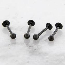 14G and 16G Externally Threaded Black PVD Steel Labret with Ball | Body Jewelry | Wiccan Center