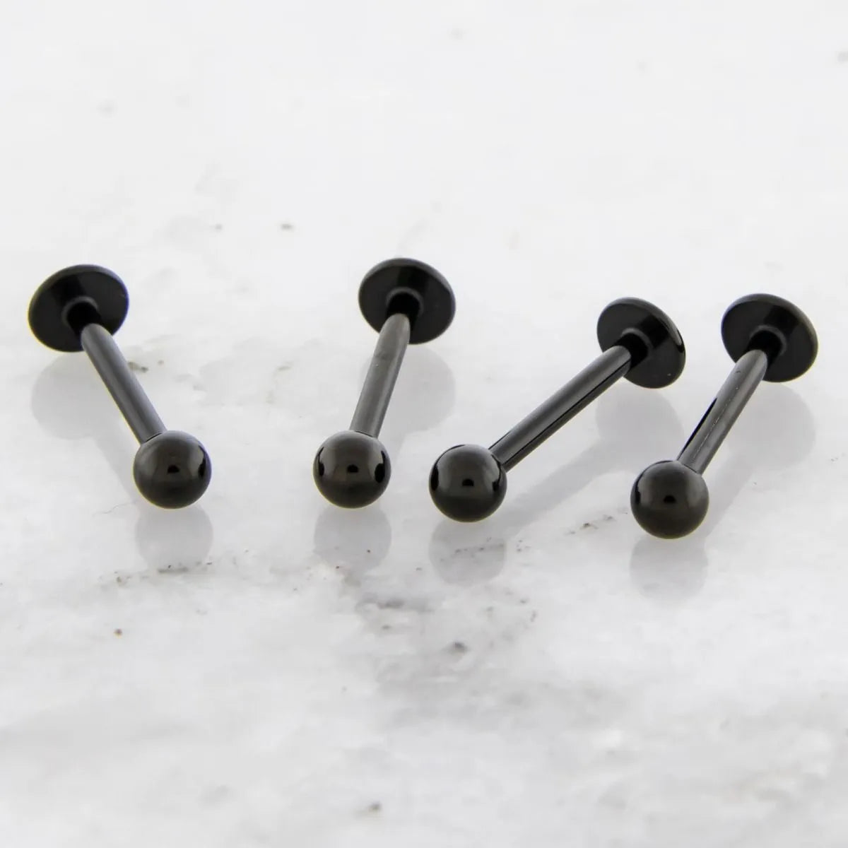 14G and 16G Externally Threaded Black PVD Steel Labret with Ball | Body Jewelry | Wiccan Center