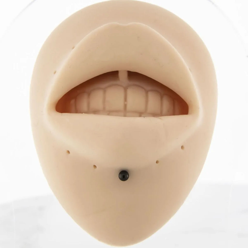 14G and 16G Externally Threaded Black PVD Steel Labret with Ball | Body Jewelry | Wiccan Center