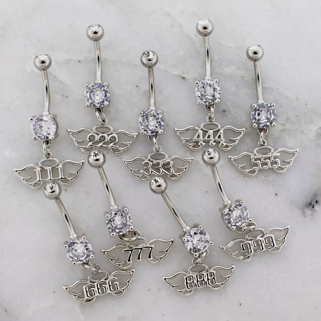 14G Angel Number Navel Ring | | Wiccan Center