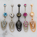 14G Pave Kite Cutout and Chain Navel Ring | | Wiccan Center