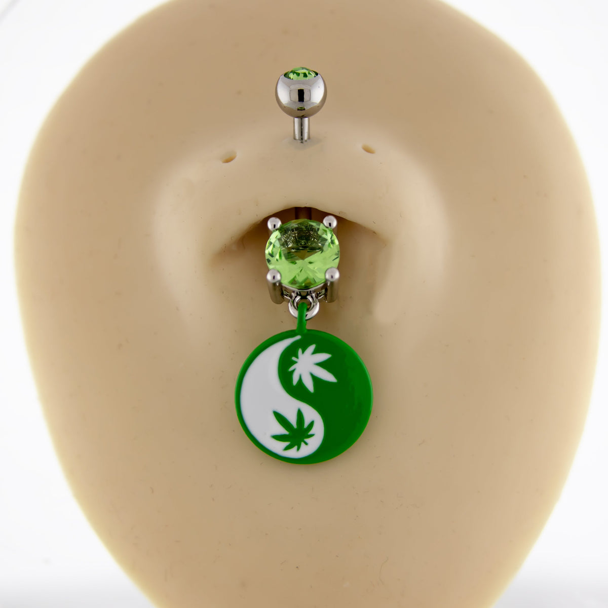 14G Yin Yang Pot Leaf Navel Ring | | Wiccan Center
