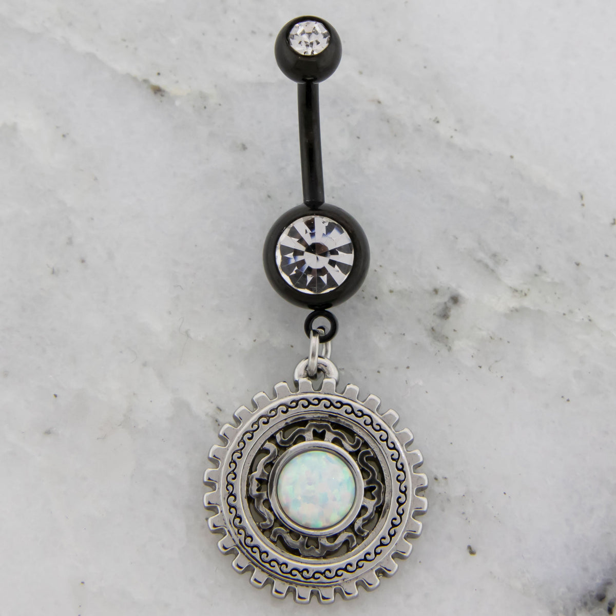 14G Steampunk Navel Ring