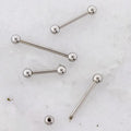 16G Externally Threaded Steel Straight Barbell with Ball | Body Jewelry | Wiccan Center