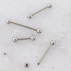 16G Externally Threaded Steel Straight Barbell with Ball | Body Jewelry | Wiccan Center