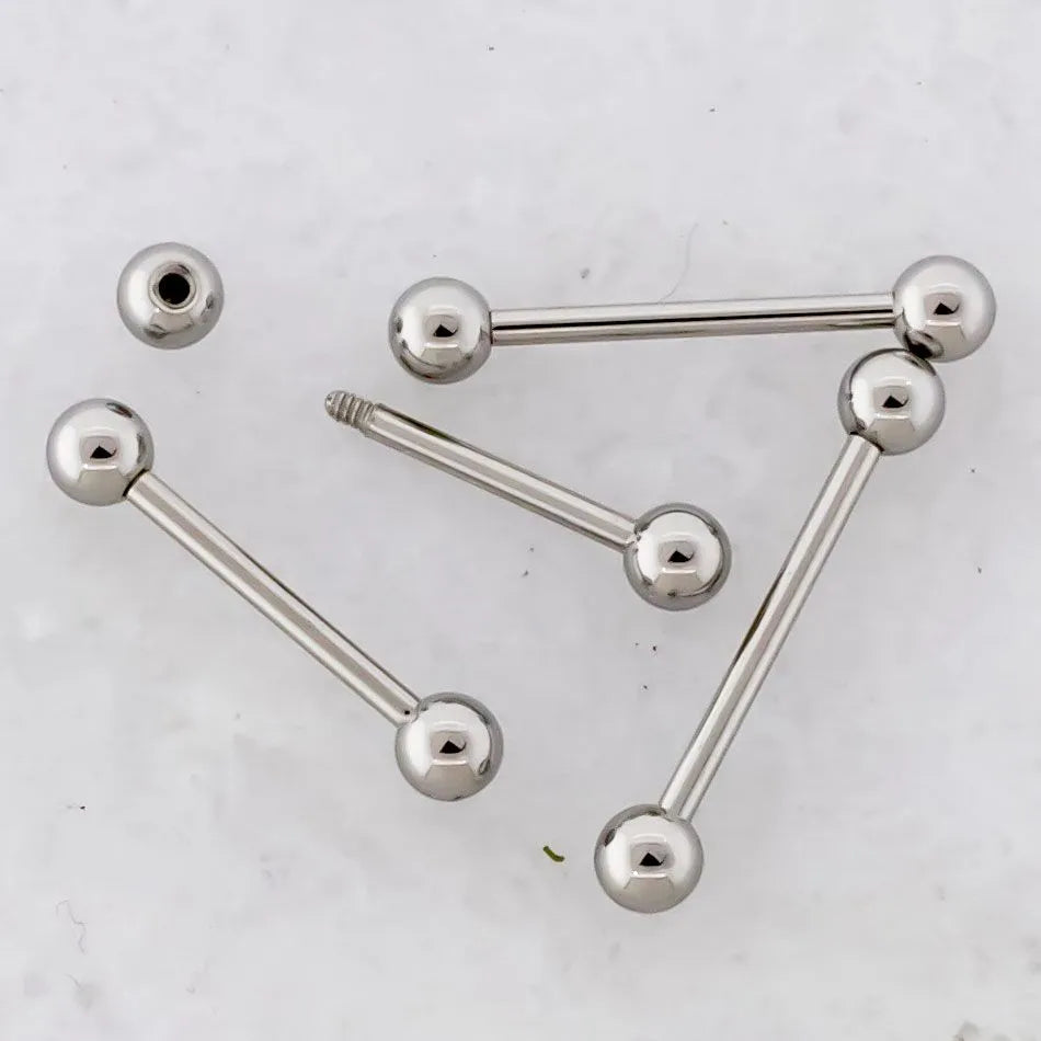 14G Externally Threaded Steel Straight Barbell with Ball | Body Jewelry | Wiccan Center