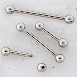 12G Externally Threaded Steel Straight Barbell with Ball | Body Jewelry | Wiccan Center