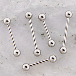 18G Externally Threaded Steel Straight Barbell with Ball | Body Jewelry | Wiccan Center