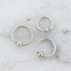 12G Steel Hand Polished Captive Bead Rings | Body Jewelry | Wiccan Center
