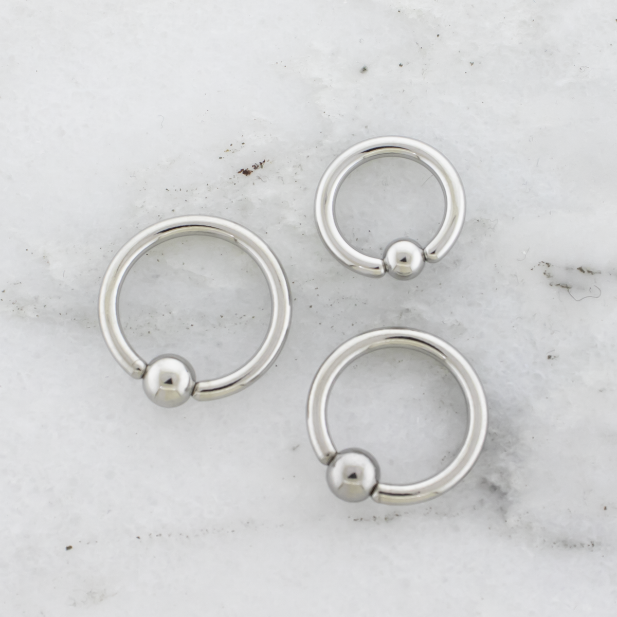 12G Steel Hand Polished Captive Bead Rings | Body Jewelry | Wiccan Center