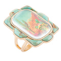 Scenic Desert Sedona Blue Turquoise Golden Ring | Rings | Wiccan Center