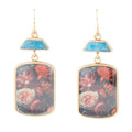Scenic Dark Florals Blue Apatite Golden Drop Earrings | Earrings | Wiccan Center