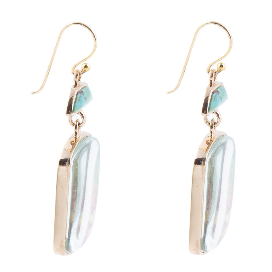 Scenic Sedona Desert Blue Turquoise Golden Drop Earrings | Earrings | Wiccan Center