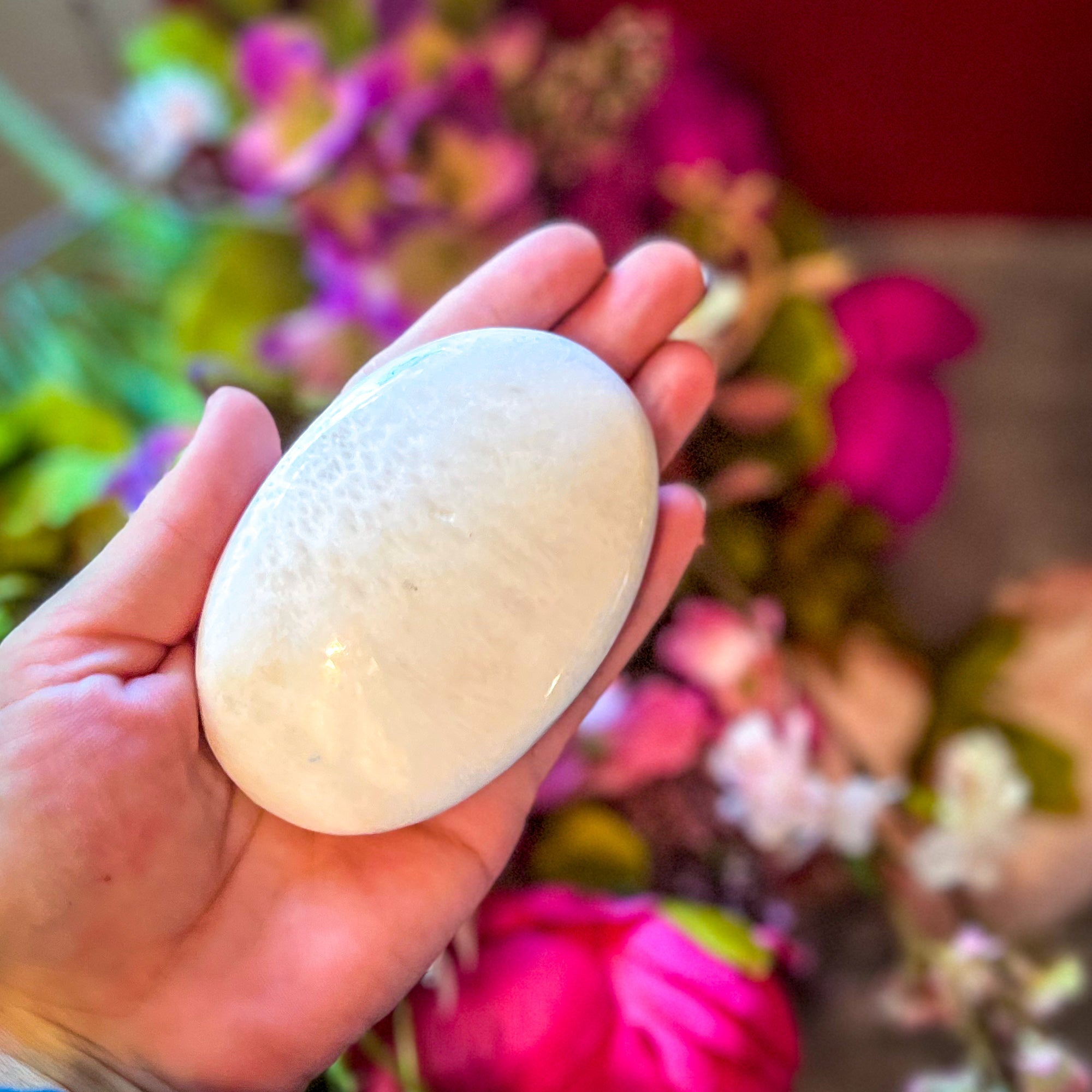Scolecite Palmstones, Polished Scolecite | | Wiccan Center