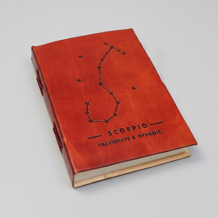 Astrology Zodiac Handmade Leather Journal | Journal | Wiccan Center
