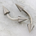 16G Steel Internally Threaded Curved Barbell w/ Cones | Body Jewelry | Wiccan Center