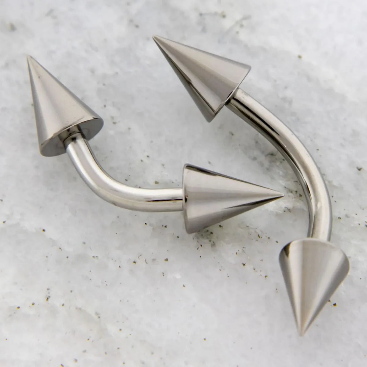 16G Steel Internally Threaded Curved Barbell w/ Cones | Body Jewelry | Wiccan Center