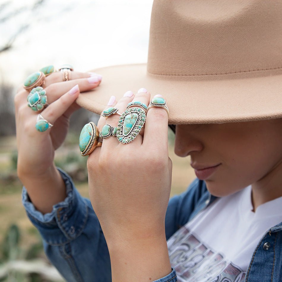 Sedona Blue Turquoise and Sterling Silver Statement Ring | Rings | Wiccan Center