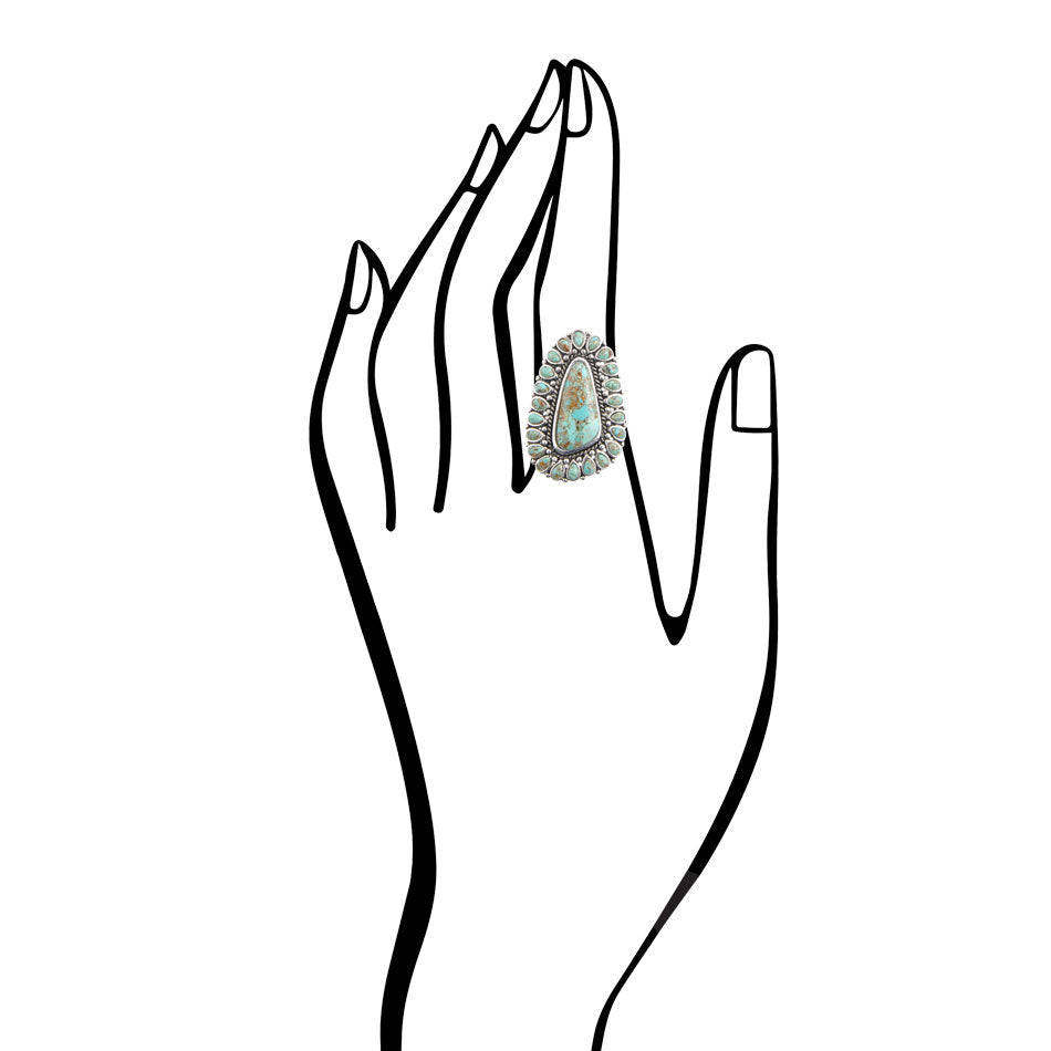 Sedona Blue Turquoise and Sterling Silver Statement Ring | Rings | Wiccan Center
