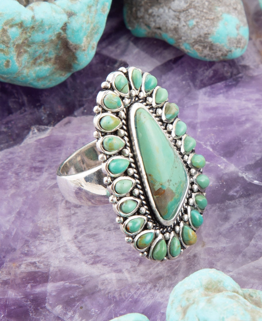Sedona Blue Turquoise and Sterling Silver Statement Ring | Rings | Wiccan Center