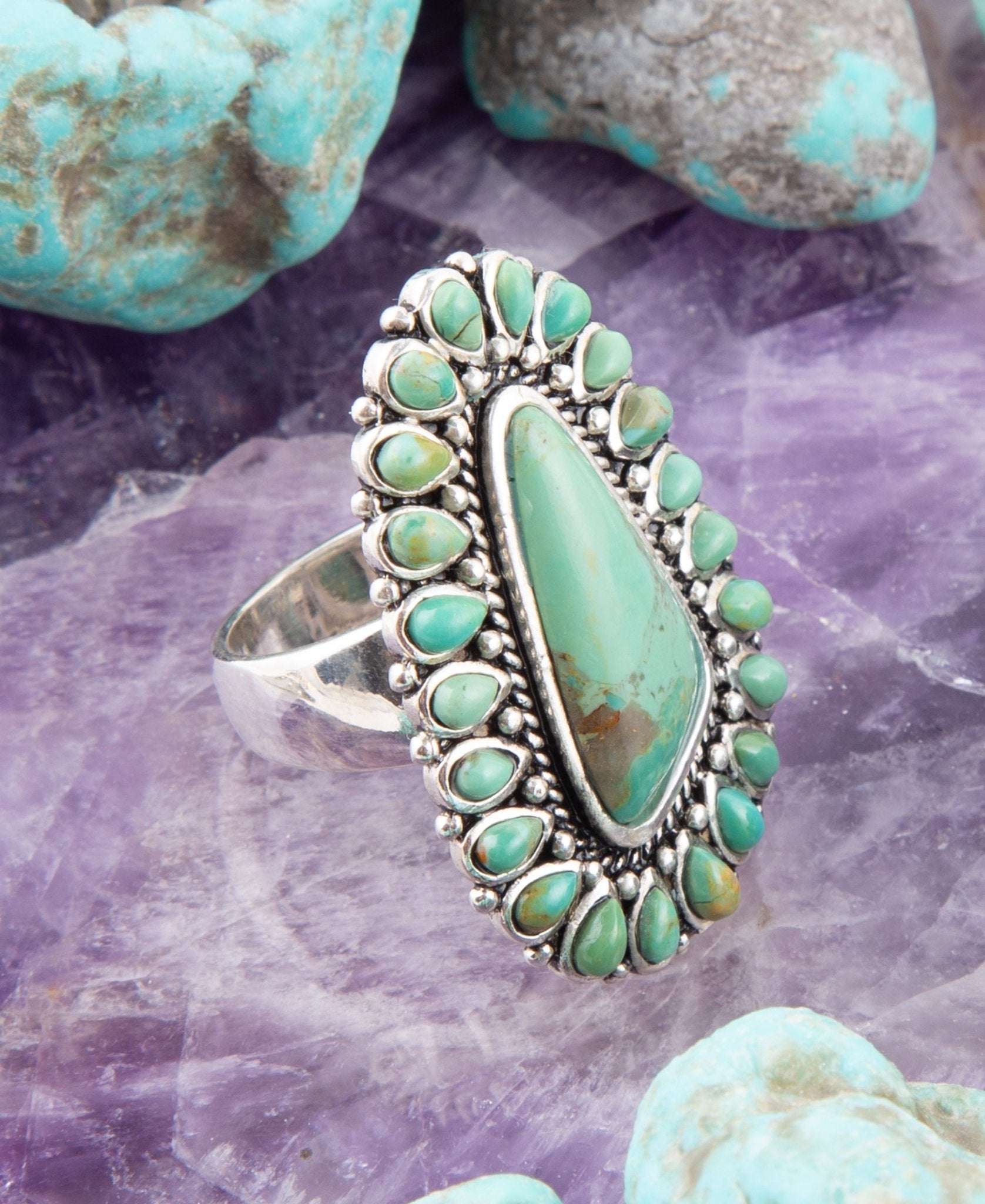 Sedona Blue Turquoise and Sterling Silver Statement Ring | Rings | Wiccan Center