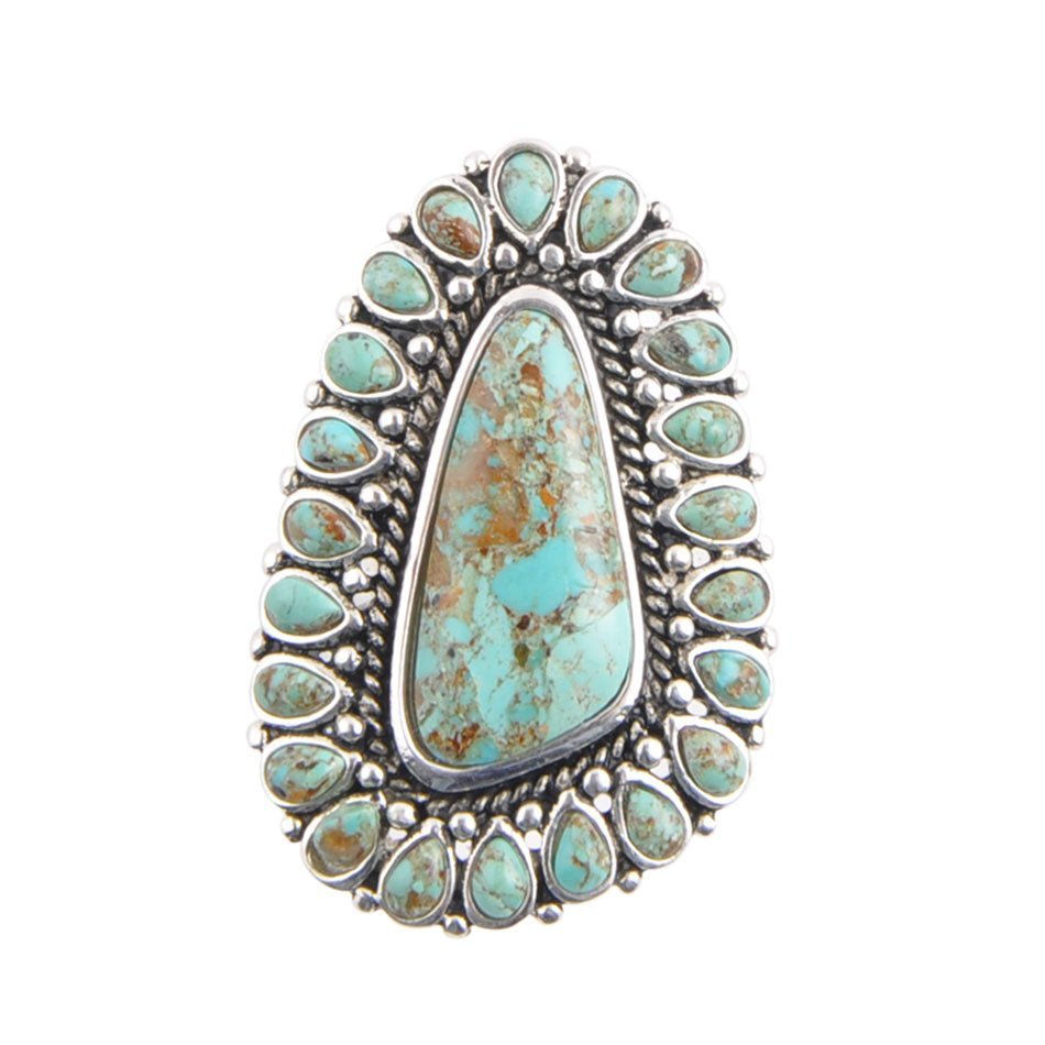 Sedona Blue Turquoise and Sterling Silver Statement Ring | Rings | Wiccan Center